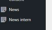 WordPress-Menü mit „News