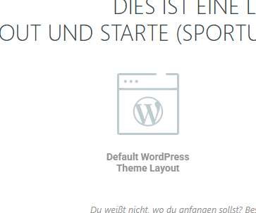 WPBakery Layout-Auswahl: Default WordPress Theme Layout