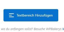 WPBakery Button: Textbereich Hinzufügen